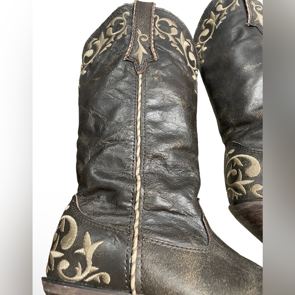 Durango Western Boots Women 12”Crush Scroll Chocolate Rd3203 Color:Brown Size:6 - Picture 6 of 11